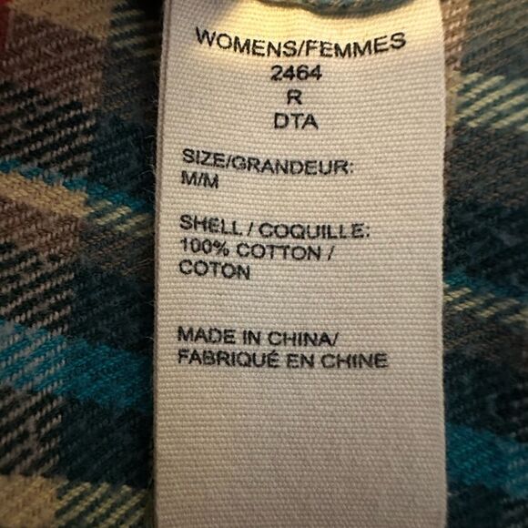 WOOLRICH Women’s Flannel Check Button Down Shirt Red/Blue/White Size Medium - Picture 11 of 12